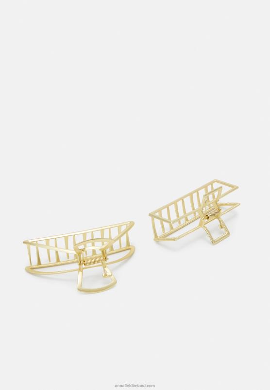 Z62T2669 Women Anna Field 2 Pack Hair Styling Accessory Gold-Coloured - Image 2