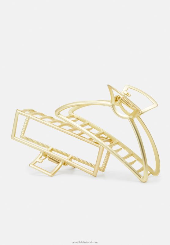Z62T2669 Women Anna Field 2 Pack Hair Styling Accessory Gold-Coloured - Image 4