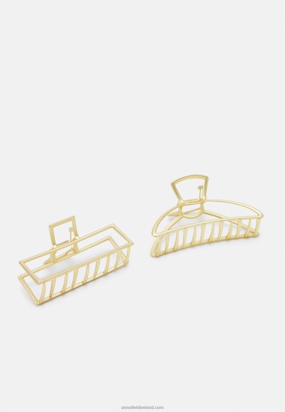 Z62T2669 Women Anna Field 2 Pack Hair Styling Accessory Gold-Coloured - Image 1