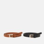 Z62T2727 Women Anna Field 2 Pack Belt Black/Cognac