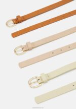 Z62T2730 Women Anna Field 3 Pack Belt Cognac/Beige/Pink - Image 2