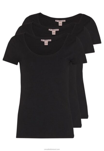 Z62T273 Women Anna Field 3 Pack Basic T-Shirt Black
