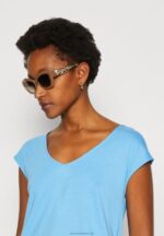 Z62T276 Women Anna Field Basic T-Shirt Blue - Image 4