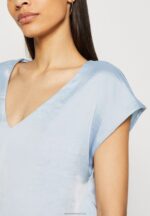 Z62T282 Women Anna Field Basic T-Shirt Light Blue - Image 6
