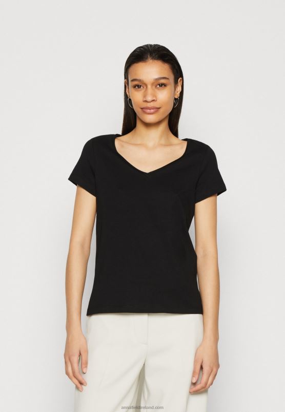 Z62T284 Women Anna Field 3 Pack Basic T-Shirt Black/White/Mottled Light Grey - Image 2