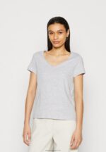 Z62T284 Women Anna Field 3 Pack Basic T-Shirt Black/White/Mottled Light Grey - Image 4