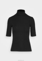 Z62T291 Women Anna Field Print T-Shirt Black - Image 5