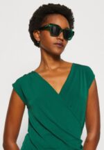 Z62T294 Women Anna Field Print T-Shirt Green - Image 4