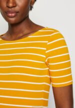 Z62T295 Women Anna Field Print T-Shirt Dark Yellow/White - Image 7