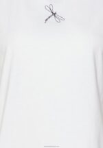 Z62T299 Women Anna Field Print T-Shirt White - Image 3