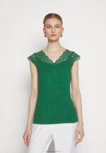 Z62T302 Women Anna Field Print T-Shirt Dark Green