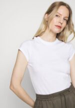 Z62T304 Women Anna Field Basic T-Shirt White - Image 6