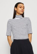 Z62T305 Women Anna Field Print T-Shirt White/Dark Blue - Image 4