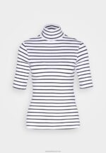 Z62T305 Women Anna Field Print T-Shirt White/Dark Blue - Image 5