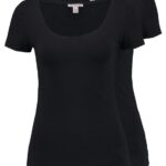 Z62T318 Women Anna Field 2 Pack Basic T-Shirt Black