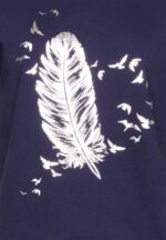 Z62T319 Women Anna Field Print T-Shirt Blue - Image 3