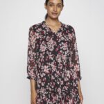 Z62T31 Women Anna Field Day Dress Pink/Black/Multi-Coloured