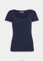 Z62T330 Women Anna Field 3 Pack Basic T-Shirt Dark Red/Dark Blue/White - Image 2