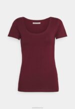 Z62T330 Women Anna Field 3 Pack Basic T-Shirt Dark Red/Dark Blue/White - Image 4