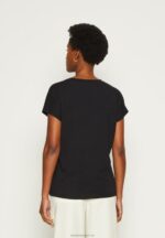 Z62T331 Women Anna Field Print T-Shirt Black - Image 3