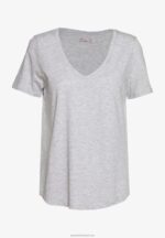 Z62T334 Women Anna Field Basic T-Shirt Mottled Light Grey/Blue - Image 2