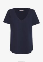 Z62T334 Women Anna Field Basic T-Shirt Mottled Light Grey/Blue - Image 3