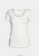 Z62T335 Women Anna Field 3 Pack Basic T-Shirt Dark Blue/Pink/Off White - Image 5