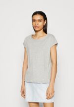Z62T344 Women Anna Field 3 Pack Basic T-Shirt White/Mottled Light Grey - Image 4