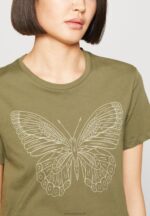 Z62T349 Women Anna Field Print T-Shirt Green - Image 6