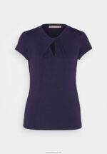 Z62T355 Women Anna Field Print T-Shirt Dark Blue - Image 5