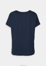 Z62T357 Women Anna Field Print T-Shirt Dark Blue - Image 2