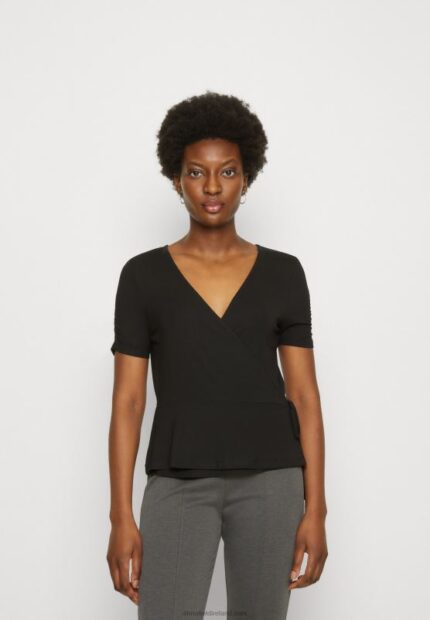 Z62T361 Women Anna Field Print T-Shirt Black