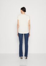 Z62T369 Women Anna Field Print T-Shirt Offwhite - Image 3