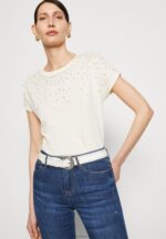 Z62T369 Women Anna Field Print T-Shirt Offwhite - Image 4