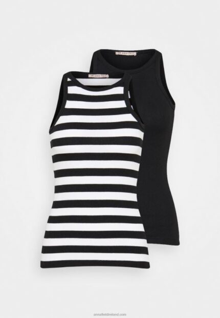 Z62T383 Women Anna Field 2 Pack Top Black