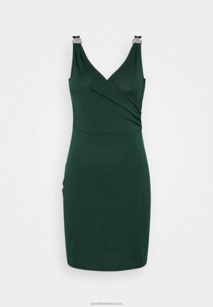 Z62T39 Women Anna Field Jersey Dress Dark Green