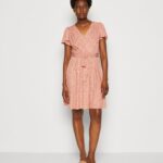Z62T3 Women Anna Field Day Dress Brown/White