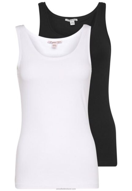 Z62T442 Women Anna Field 2 Pack Top Black/White