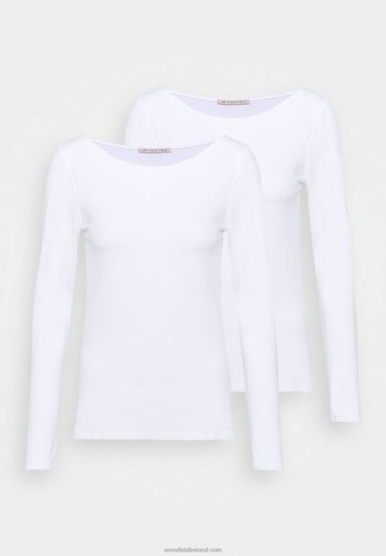 Z62T518 Women Anna Field 2 Pack Long Sleeved Top White