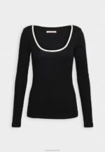 Z62T520 Women Anna Field Long Sleeved Top Black - Image 4