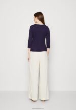 Z62T523 Women Anna Field Long Sleeved Top Dark Blue - Image 3
