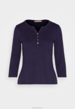 Z62T523 Women Anna Field Long Sleeved Top Dark Blue - Image 5