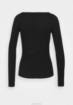 Z62T533 Women Anna Field Long Sleeved Top Black - Image 2