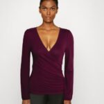 Z62T535 Women Anna Field Long Sleeved Top Dark Red