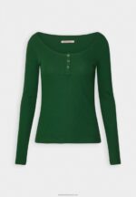 Z62T538 Women Anna Field Long Sleeved Top Dark Green - Image 4