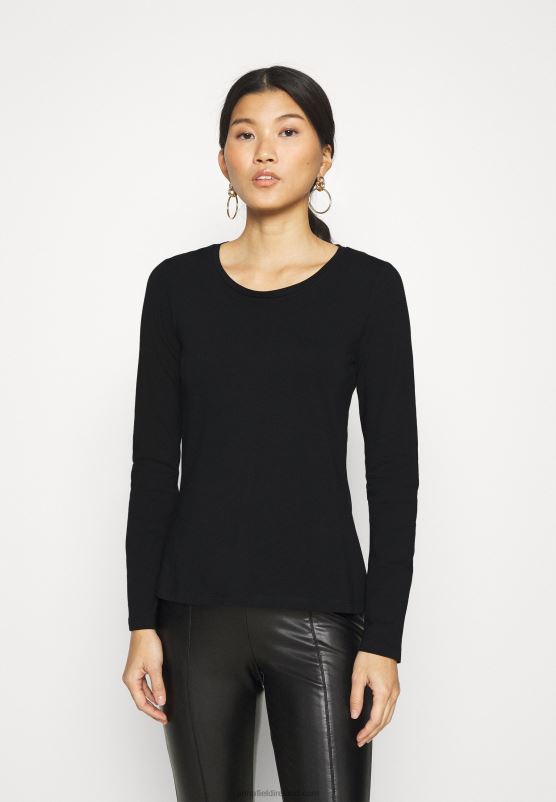 Z62T543 Women Anna Field 3 Pack Long Sleeved Top Black/White/Mottled Light Grey - Image 4