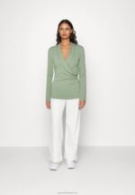 Z62T545 Women Anna Field Long Sleeved Top Light Green - Image 2