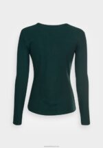 Z62T553 Women Anna Field Long Sleeved Top Dark Green - Image 2