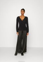 Z62T554 Women Anna Field Long Sleeved Top Black - Image 2