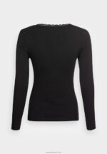 Z62T557 Women Anna Field Long Sleeved Top Black - Image 2